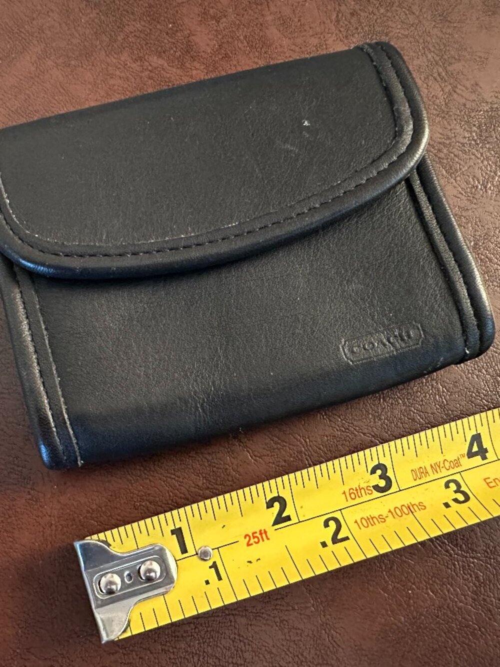 Vintage Coach Black Leather Multifunction Wallet Key Chain